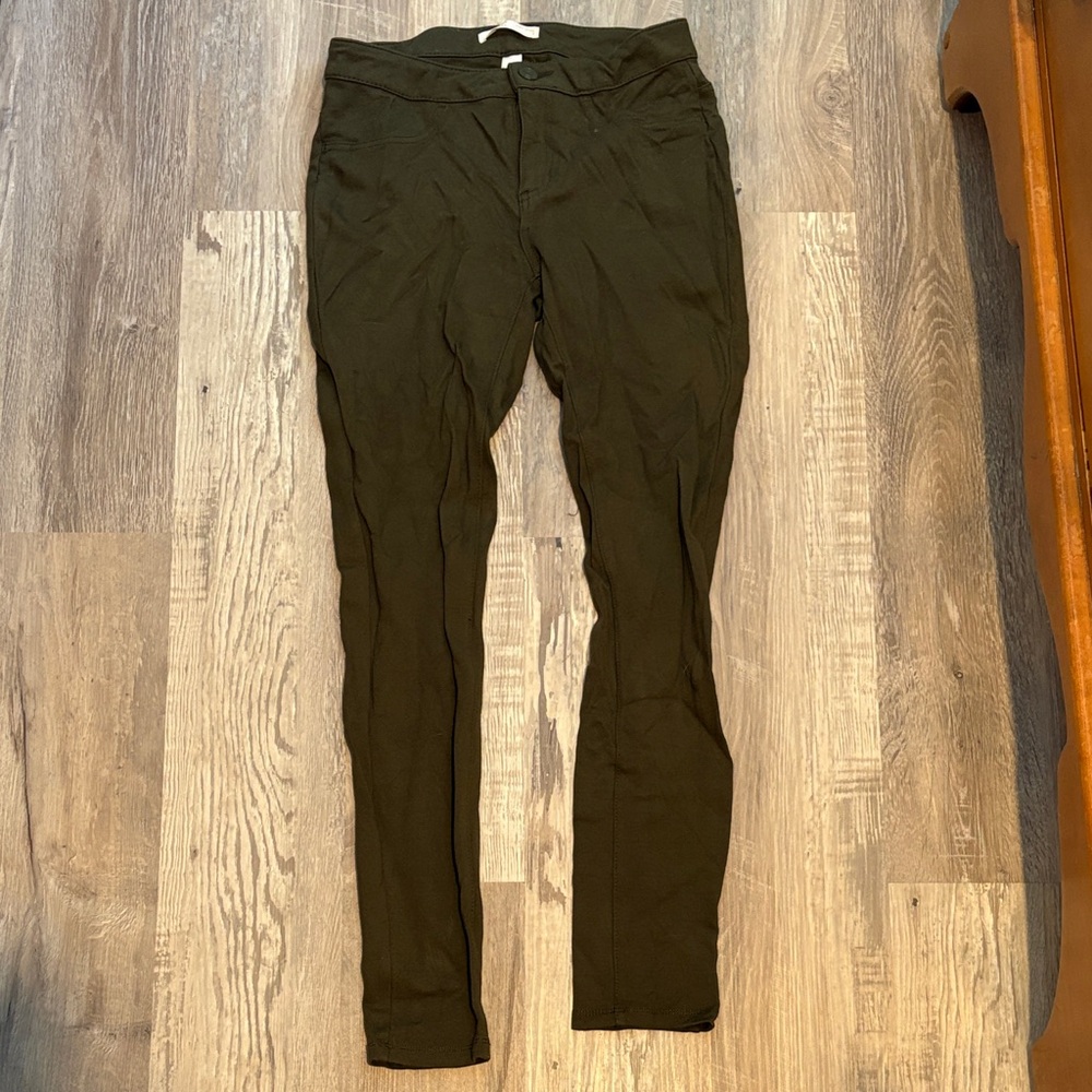 LC Lauren Conrad Forest Green Super Skinny Pants